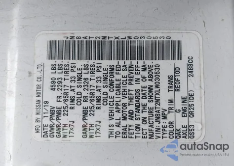 2020 Nissan Rogue S Fwd from USA, damaged, VIN JN8AT2MTXLW030530